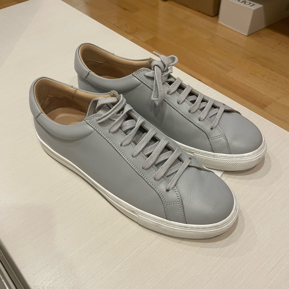 Suit Supply Gray Calf Leather Mens Sneaker Trainers - Size 41